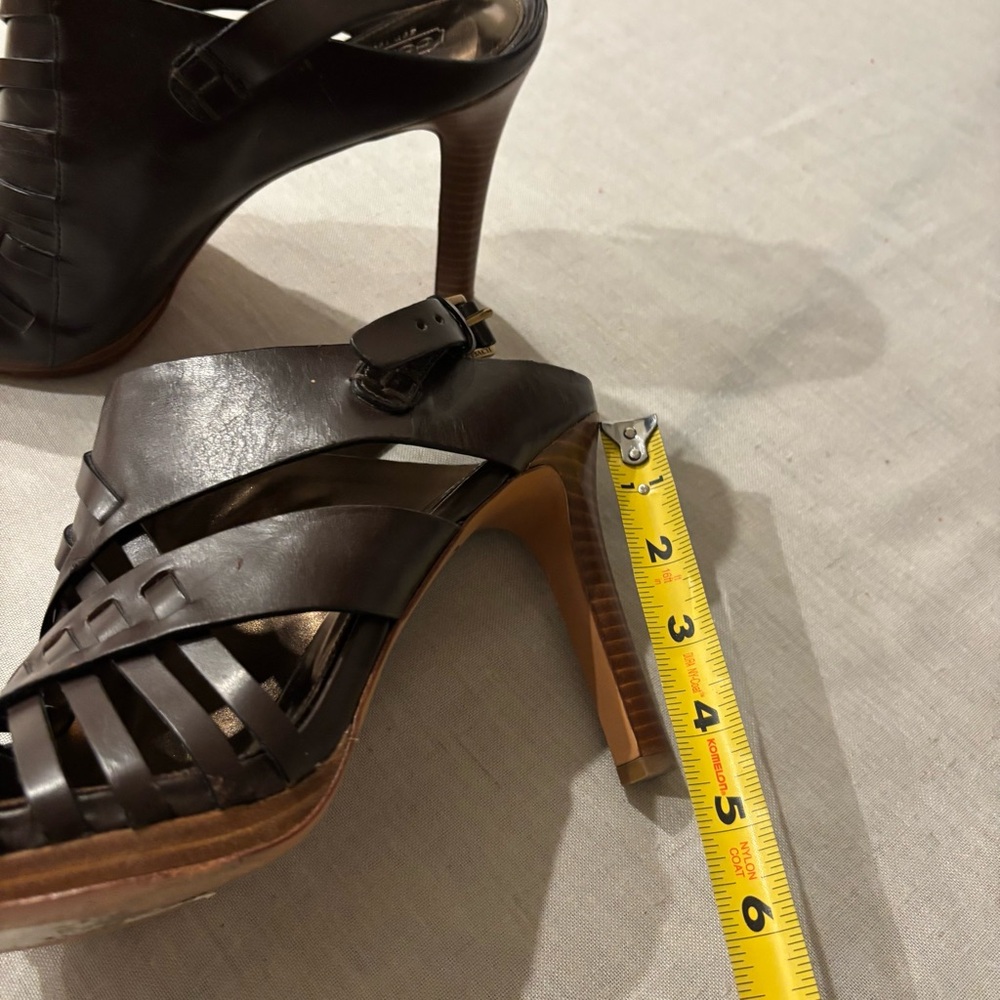 Coach Bessy Brown Leather Platform Heel Sandals Size 9.5B | A3199 - Picture 10 of 10